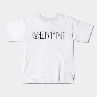 Gemini celestial typography Kids T-Shirt